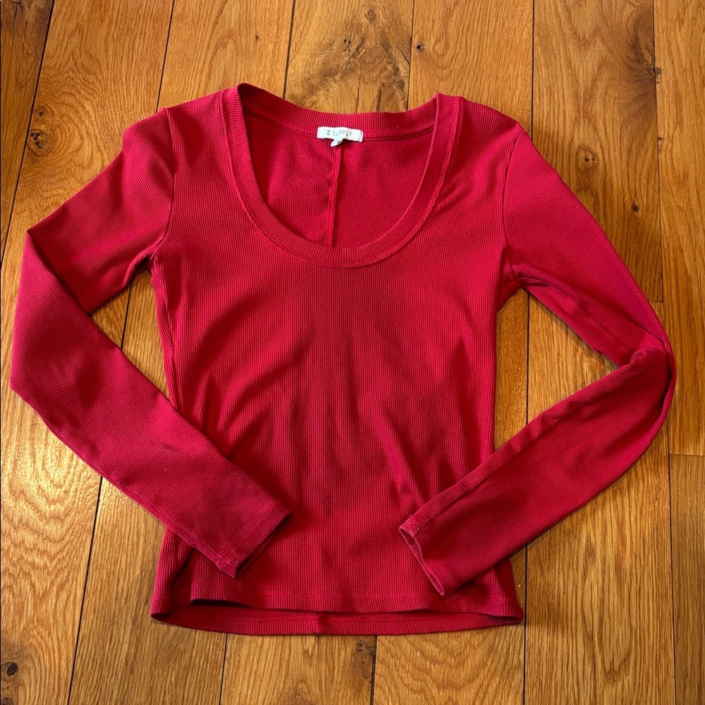 Z Supply red sirena long sleeve - Picture 4 of 6